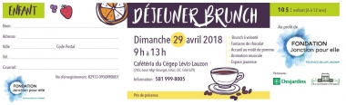 Billet enfant - 6 à 12 ans - Déjeuner brunch 2018