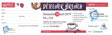 Billet enfant - 0-5 ans Gratuit  - Déjeuner brunch 28 avril 2019